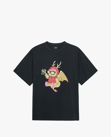  MLB - Áo thun unisex cổ tròn tay ngắn New Year Dragon Overfit 