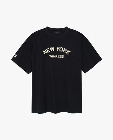  MLB - Áo thun unisex cổ tròn tay ngắn Varsity 