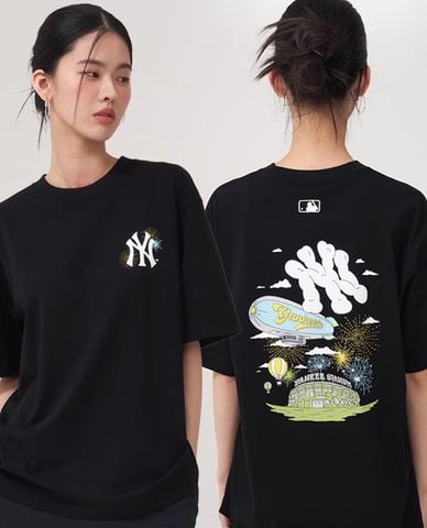  MLB - Áo thun unisex cổ tròn tay ngắn Summer Graphics 