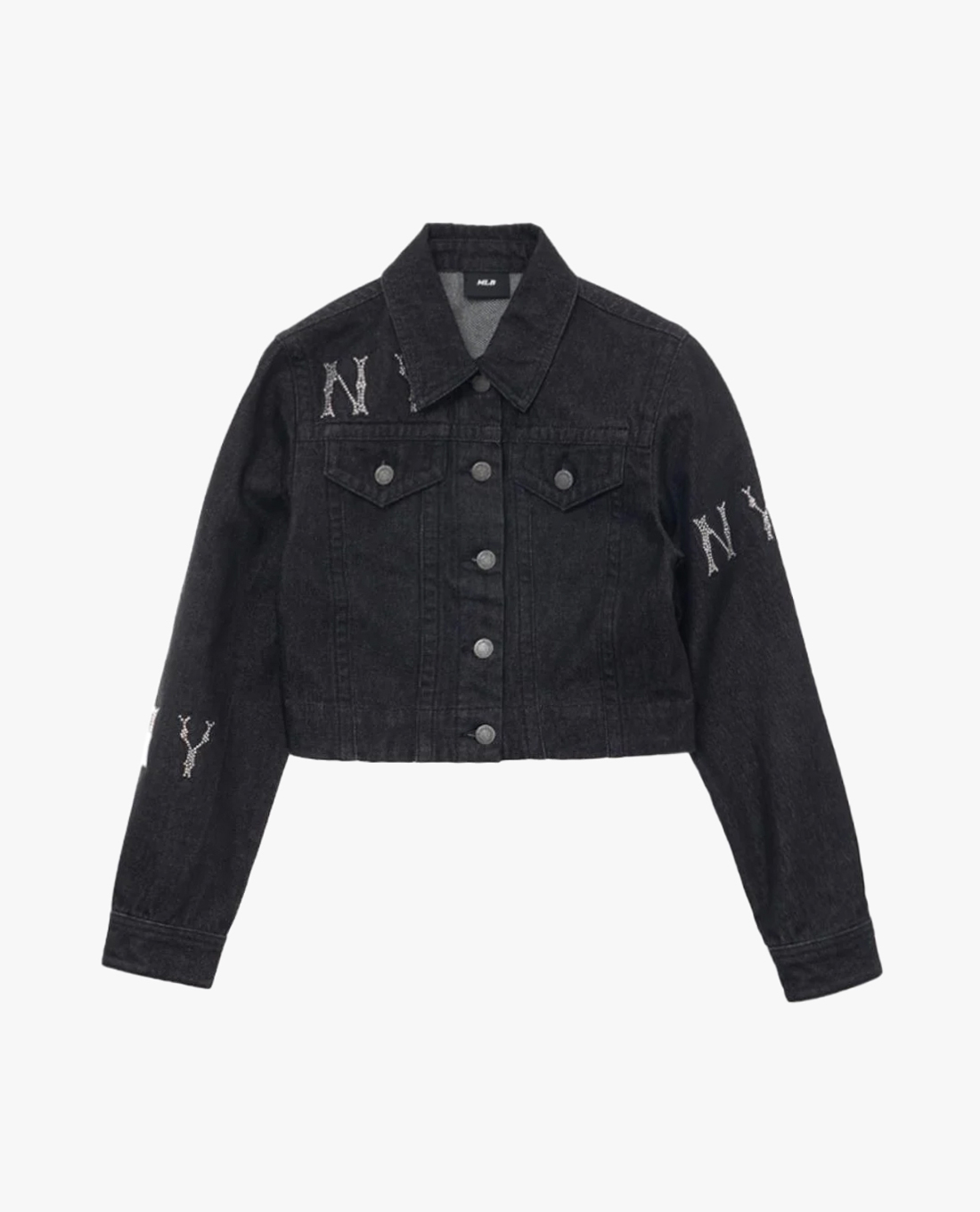 MLB - Áo khoác denim nữ cổ bẻ tay dài Crystal Megagram