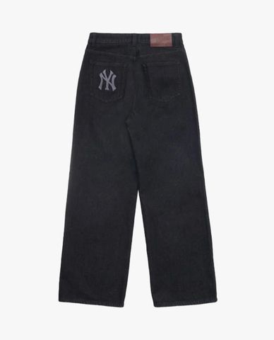  MLB - Quần jeans nữ ống rộng Denim Crystal Megagram 