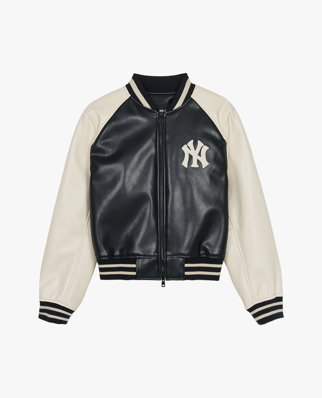 MLB - Áo khoác da nữ phom croptop Varsity