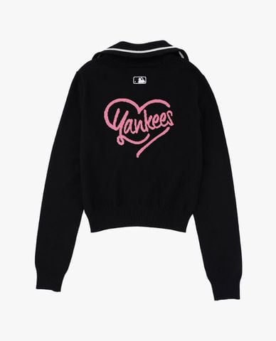  MLB - Áo sweatshirt nữ cổ bẻ tay dài Heart 
