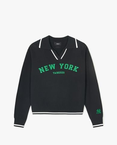  MLB - Áo sweater nữ cổ bẻ tay dài Varsity Slit Collar 
