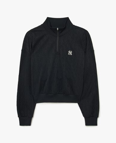 MLB - Áo sweatshirt nữ phom croptop Athleisure Classic Monogram Jacquard 