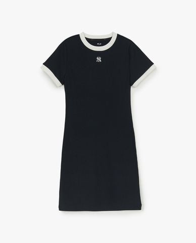  MLB - Đầm midi cổ tròn tay ngắn Basic Slim Fit 