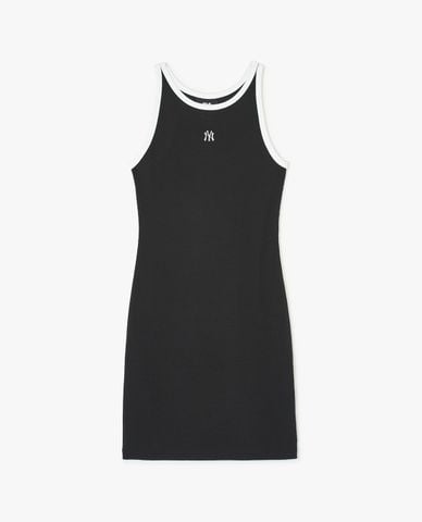  MLB - Đầm sát nách nữ cổ tròn mini Basic Small Logo Ribbed Ringer 