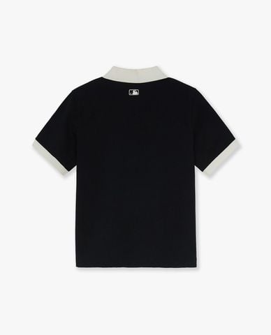  MLB - Áo polo nữ cổ bẻ tay ngắn Lapel 