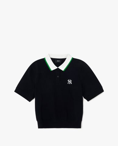  MLB - Áo polo nữ tay ngắn Color Matching Crop Collar 
