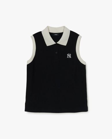  MLB - Áo sát nách nữ cổ bẻ New York Yankees 