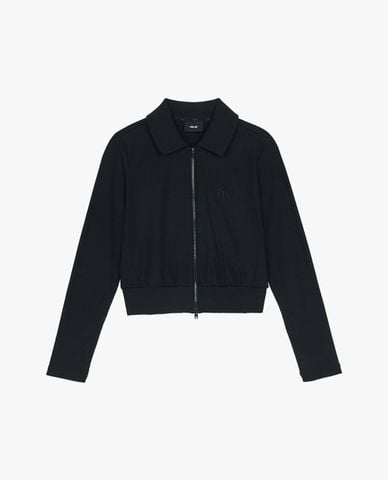  MLB - Áo khoác dệt kim nữ cổ bẻ tay dài Basic Ribbed 