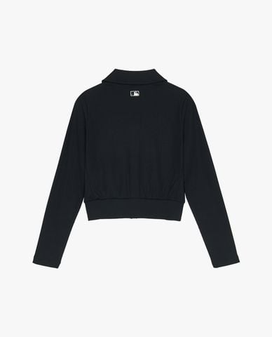  MLB - Áo khoác dệt kim nữ cổ bẻ tay dài Basic Ribbed 