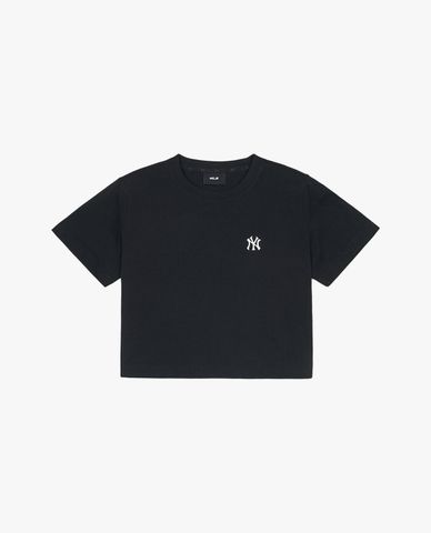  MLB - Áo croptop nữ cổ tròn tay ngắn Basic 