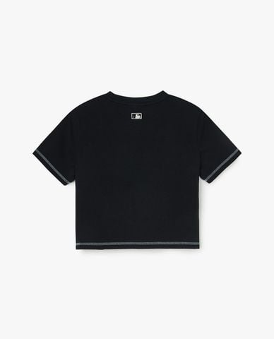  MLB - Áo croptop nữ cổ tròn tay ngắn Basic Coopers Logo 