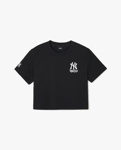  MLB - Áo croptop nữ cổ tròn tay ngắn Street Small Logo Functional 