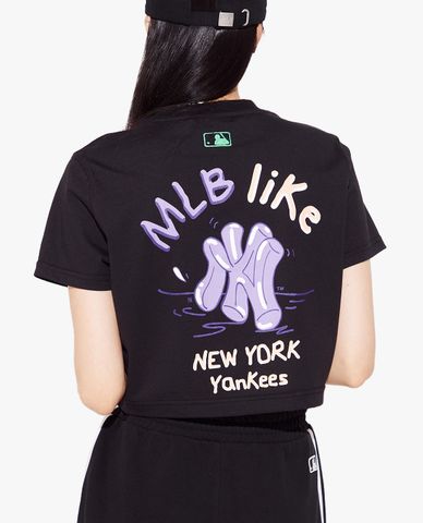  MLB - Áo thun phom suông ngắn tay Checkerboard Back Logo 