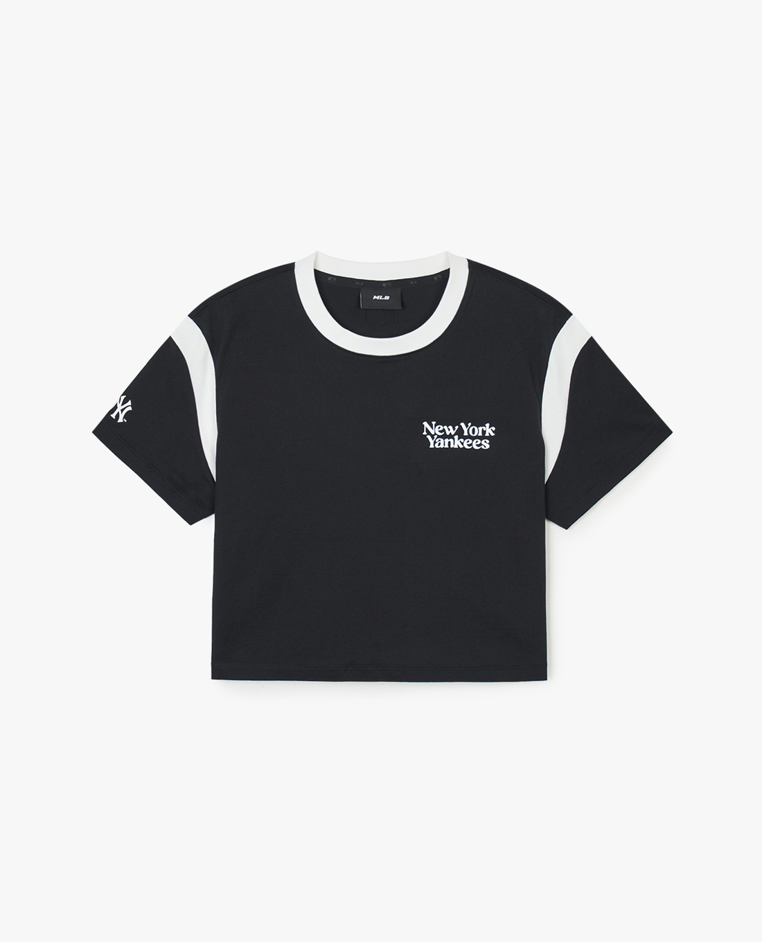 MLB - Áo croptop nữ cổ tròn tay ngắn Varsity