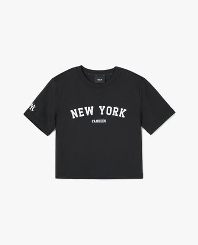  MLB - Áo croptop nữ cổ tròn tay ngắn Varsity Slim 