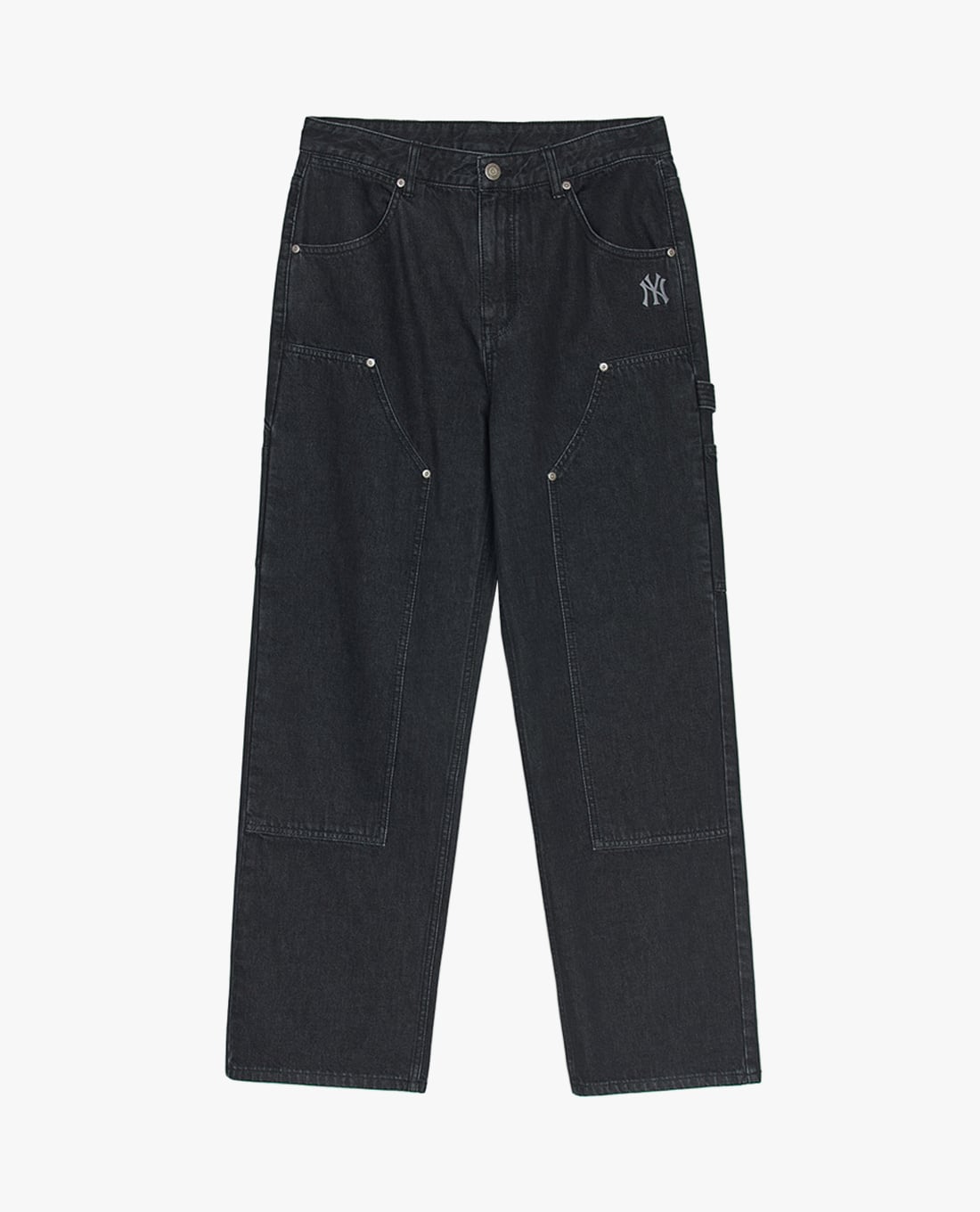 MLB - Quần jeans nam ống rộng Basic Small Logo