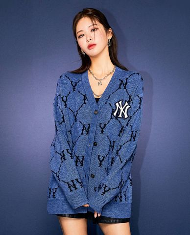  MLB - Áo khoác cardigan phom suông Diamond Monogram 