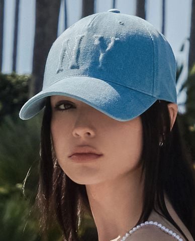  MLB - Nón bóng chày unisex Embo Logo Denim Structured 