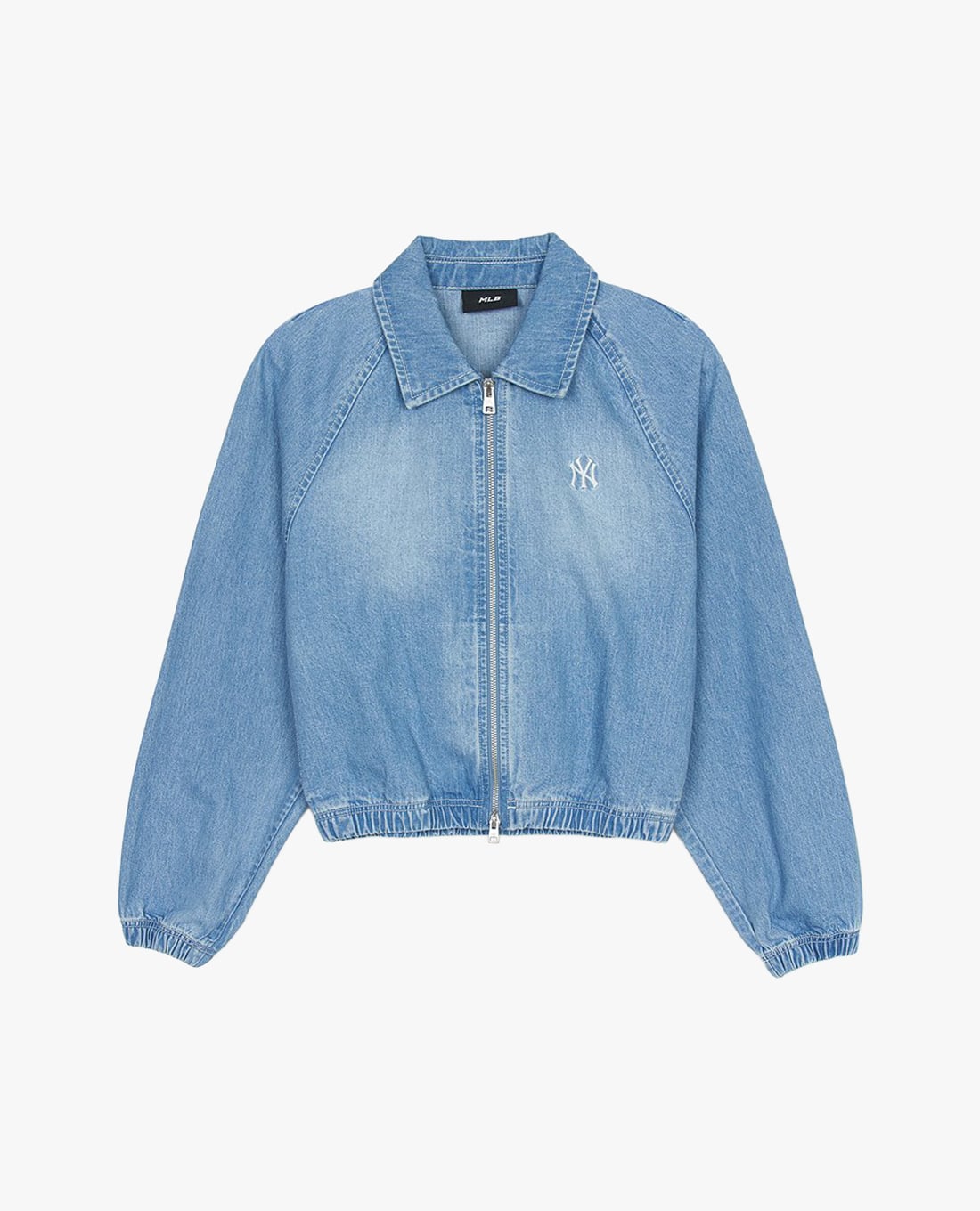 MLB - Áo khoác denim nữ phom croptop Varsity