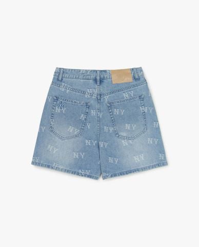  MLB - Quần shorts jeans nữ Classic Random Jacquard Monogram 