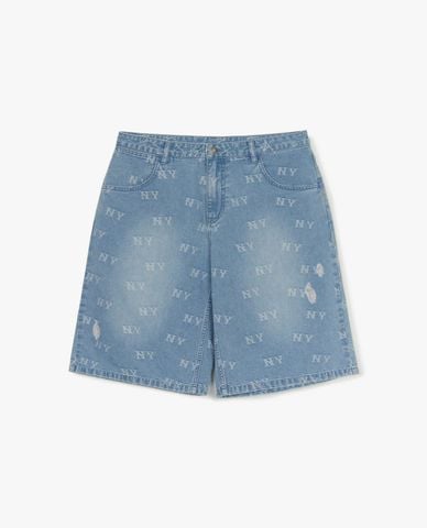  MLB - Quần shorts jeans nam Classic Jacquard Monogram 