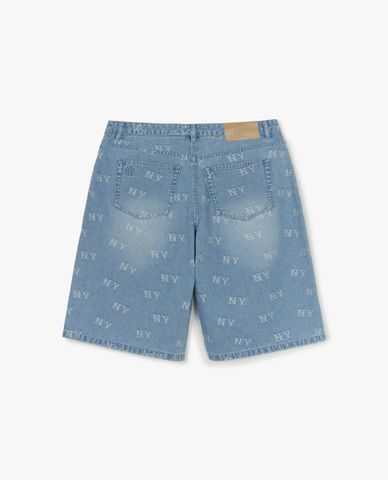  MLB - Quần shorts jeans nam Classic Jacquard Monogram 
