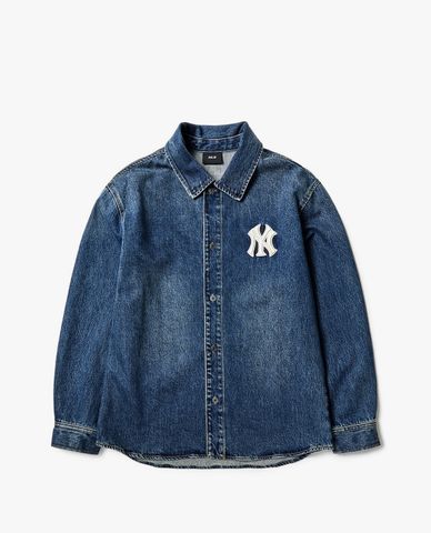  MLB - Áo sơ mi denim tay dài Monogram Back Logo 
