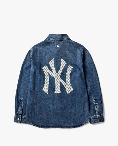  MLB - Áo sơ mi denim tay dài Monogram Back Logo 