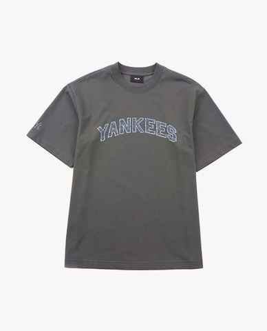  MLB - Áo thun unisex Denim Like Lettering Monogram 