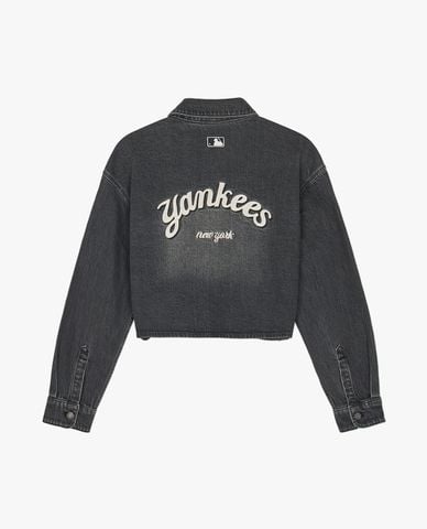  MLB - Áo sơ mi denim nữ cổ bẻ tay dài Varsity Culsive 