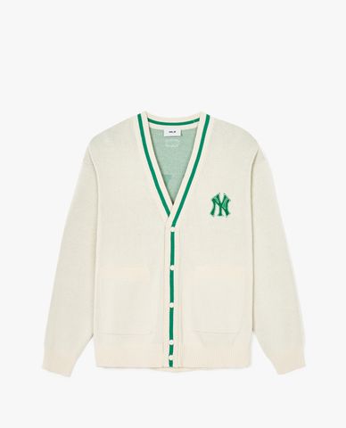  MLB - Áo khoác cardigan unisex cổ V tay dài Varsity Big Logo 
