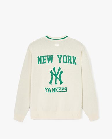  MLB - Áo khoác cardigan unisex cổ V tay dài Varsity Big Logo 
