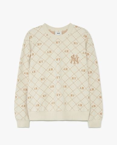  MLB - Áo sweatshirt unisex cổ tròn tay dài Diamond Monogram Jacquard 