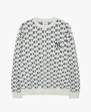  MLB - Áo sweatshirt unisex cổ tròn tay dài Classic Monogram Allover Jacquard 