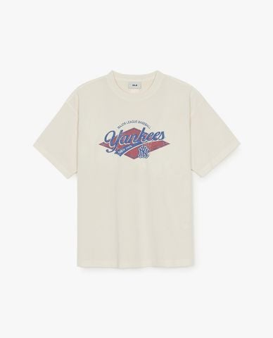  MLB - Áo thun unisex cổ tròn tay ngắn Varsity Vintage 