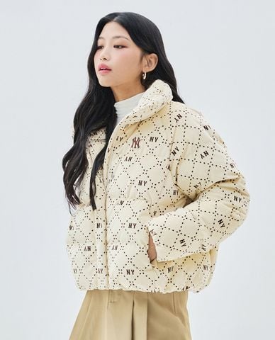  MLB - Áo khoác phao nữ cổ trụ Diamond Monogram Velvet 