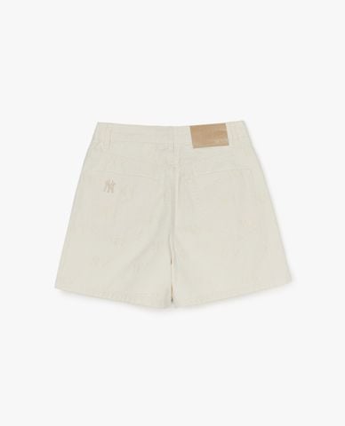 MLB - Quần shorts jeans nữ Classic Random Jacquard Monogram 