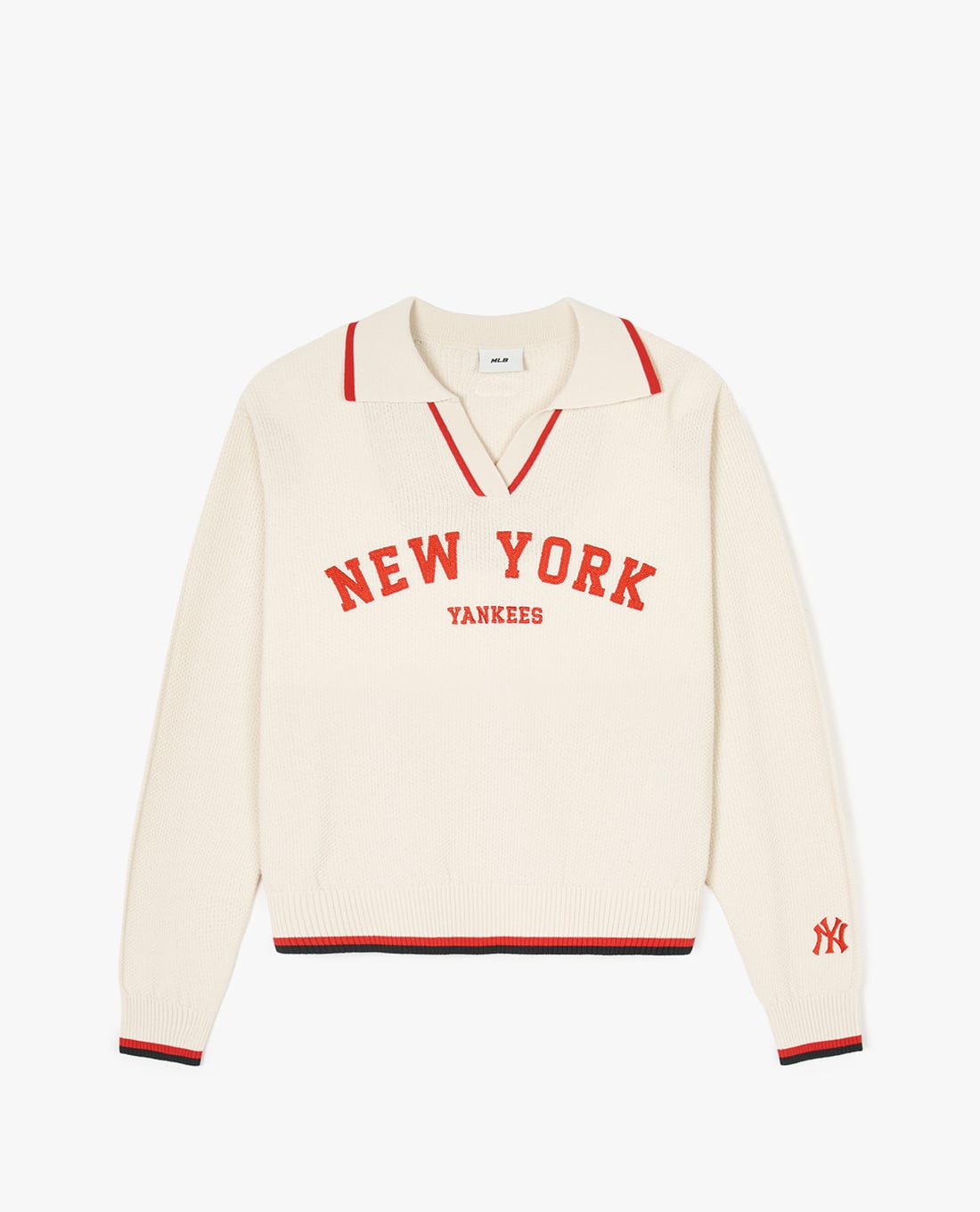 MLB - Áo sweater nữ cổ bẻ tay dài Varsity Slit Collar