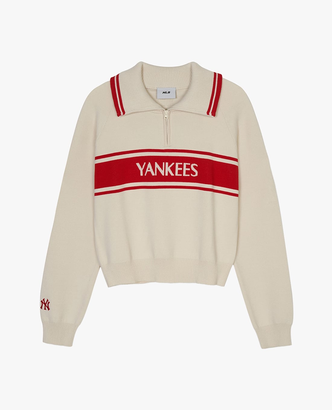 MLB - Áo sweater nữ cổ bẻ tay dài Varsity Sportive