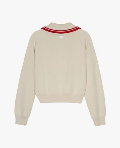  MLB - Áo sweater nữ cổ bẻ tay dài Varsity Sportive 