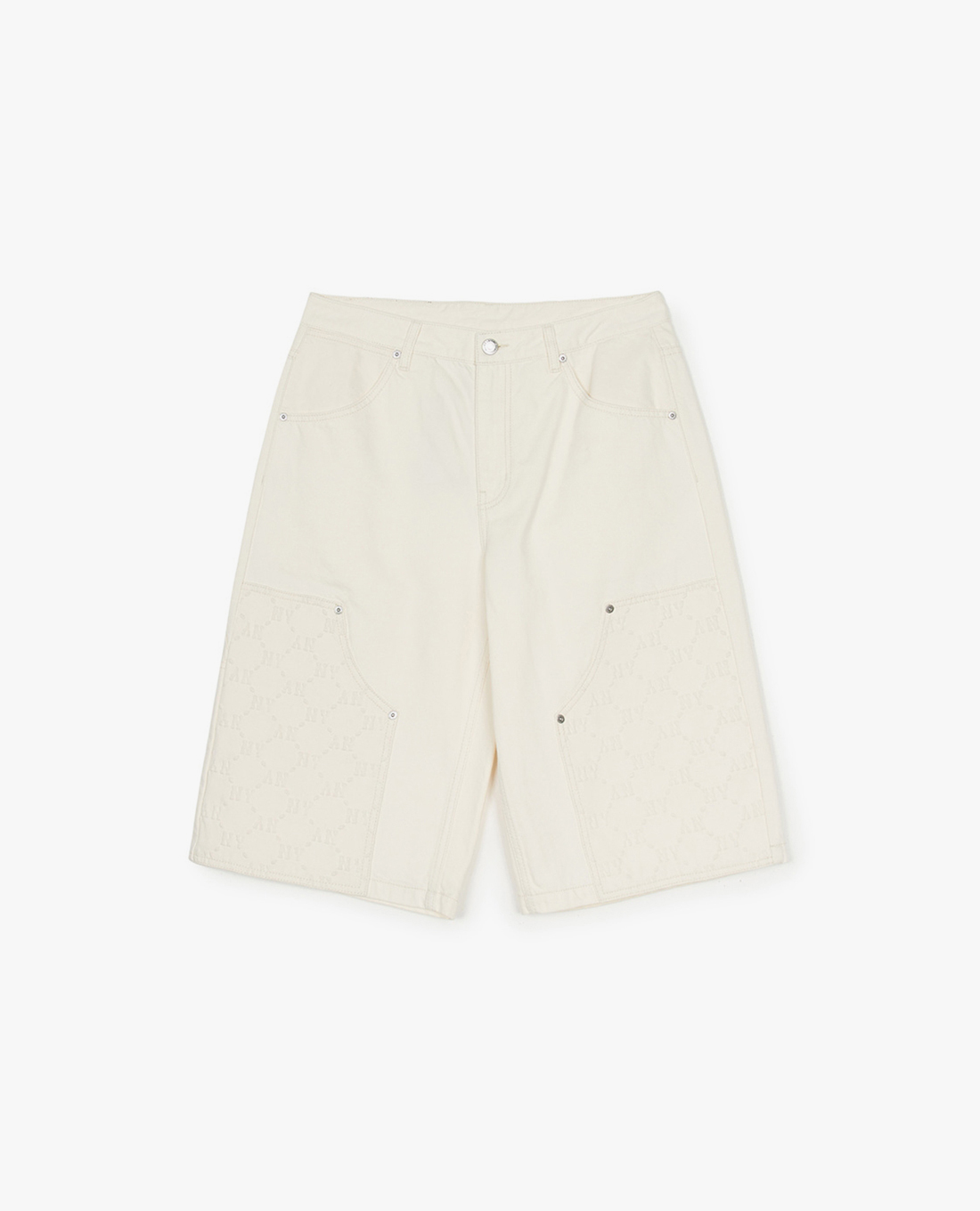 MLB - Quần short jeans nam Diagram Monogram Embossed