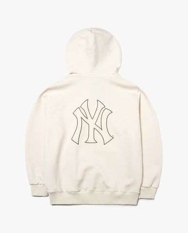  MLB - Áo hoodie phối mũ Basic Big Logo Wapen 
