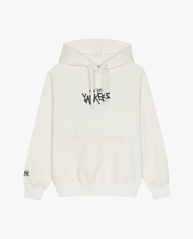  MLB - Áo hoodie unisex tay dài phối mũ Basic Back Lettering Graphic 