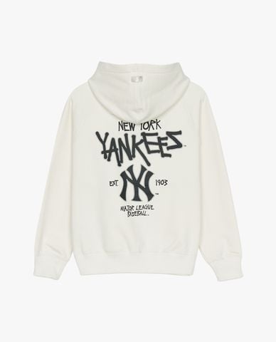  MLB - Áo hoodie unisex tay dài phối mũ Basic Back Lettering Graphic 