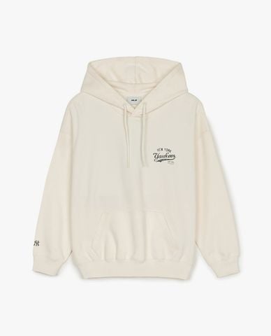  MLB - Áo hoodie unisex tay dài phối mũ Varsity 