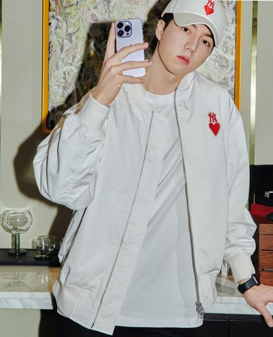  MLB - Áo khoác bóng chày tay dài Heart 