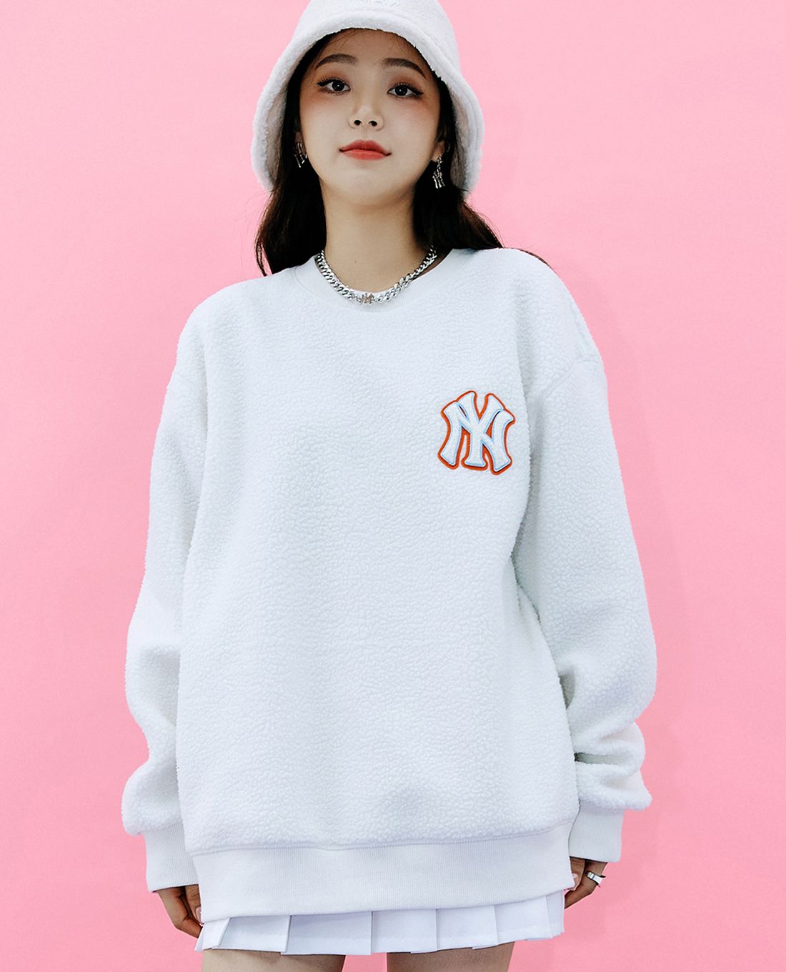 MLB  Áo sweatshirt tay dài phom suông Like Fleece